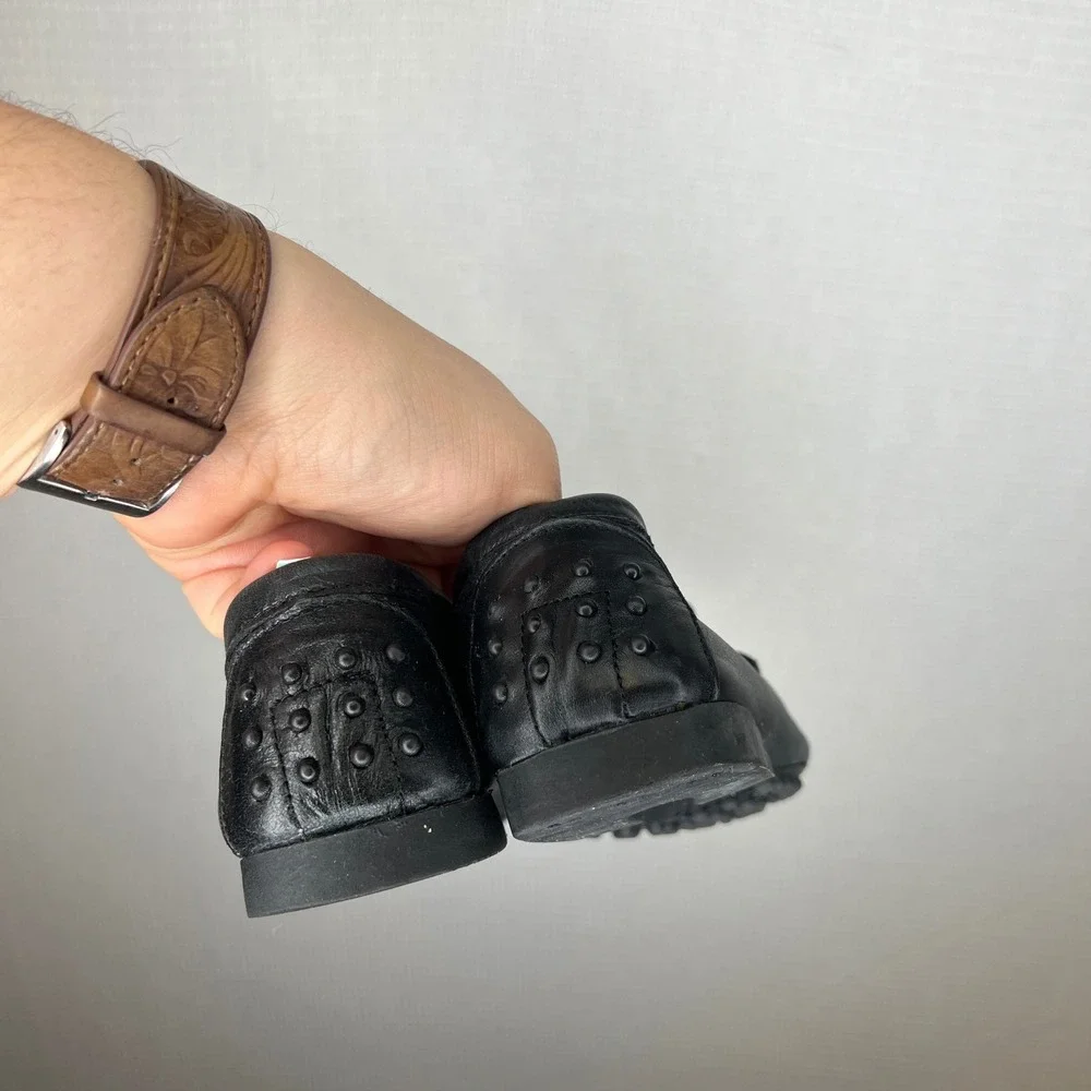 Michael Pasinkoff Black Leather Driving Loafers Made in Italy Size 35 9852